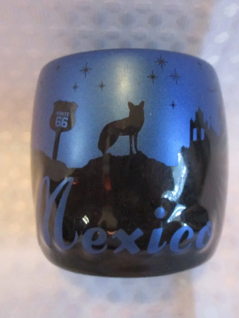 2014 Americaware 'New Mexico Night Skyline' Painted Collectible Shot Glass 2